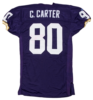 1991-1992 Cris Carter Game Used & Signed Minnesota Vikings Home Jersey (JSA)
